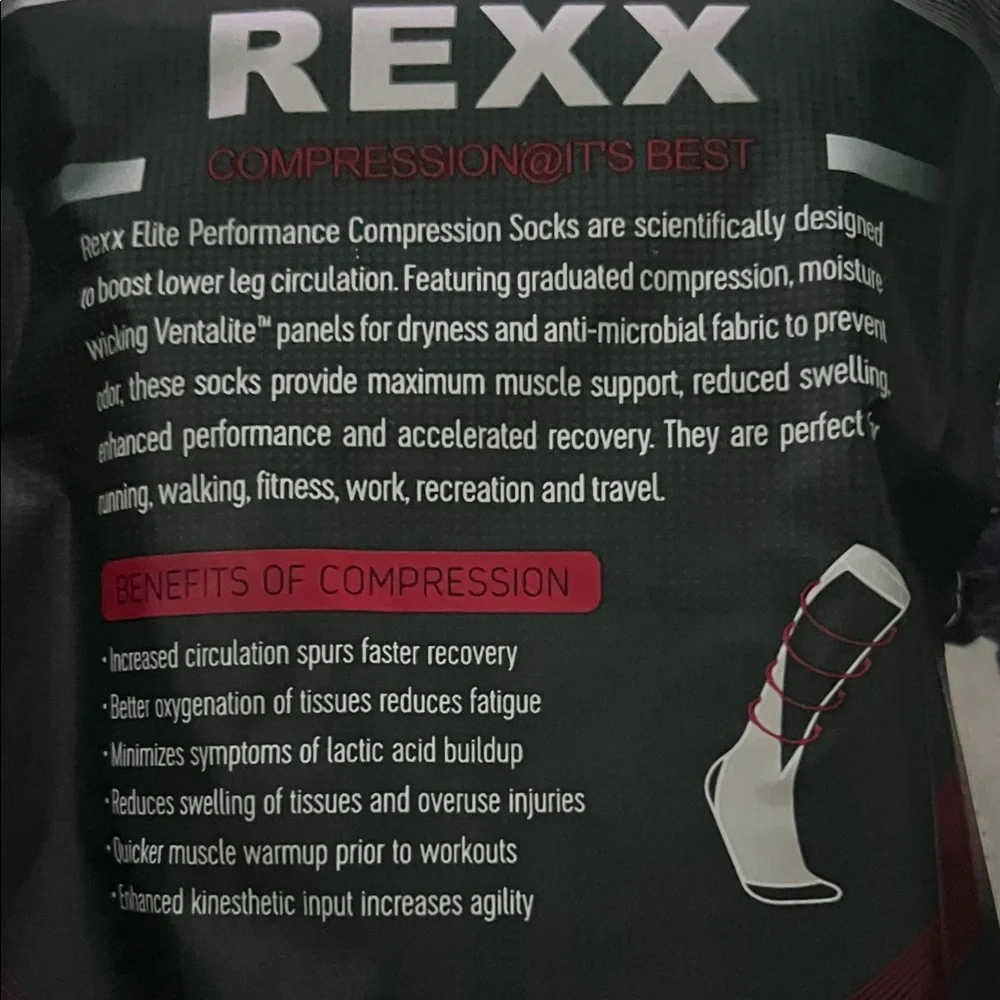 REXX Argyle Compression Socks - Black and Red - Picture 5 of 7